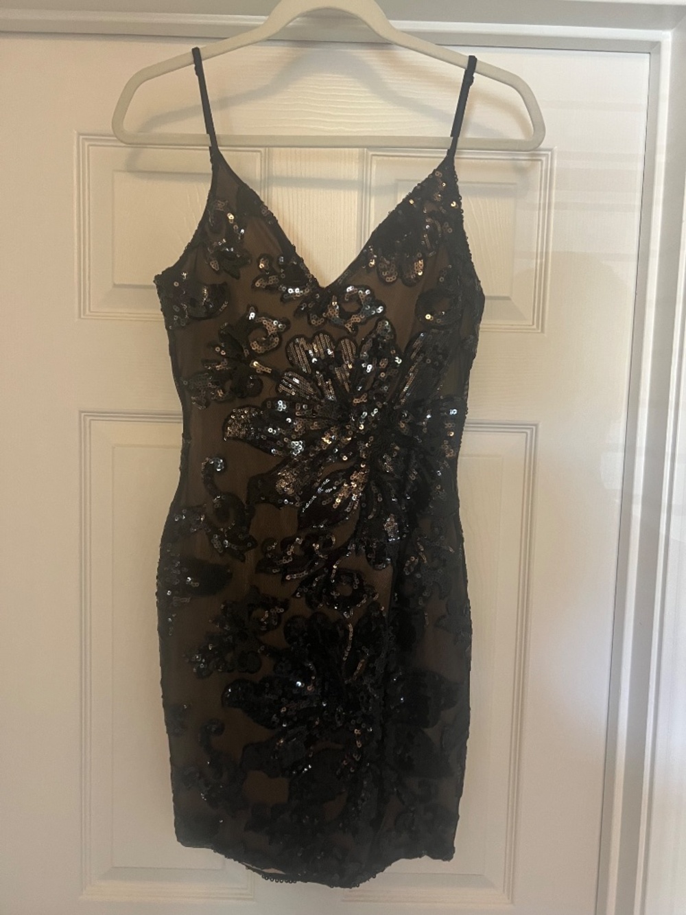 Sequin lace-up formal dress